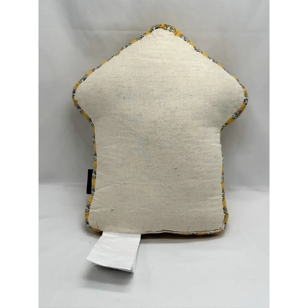 Milli Home Birdhouse Boho Applique Throw Pillow Tassels Multi-color NWOT COTTAGE
